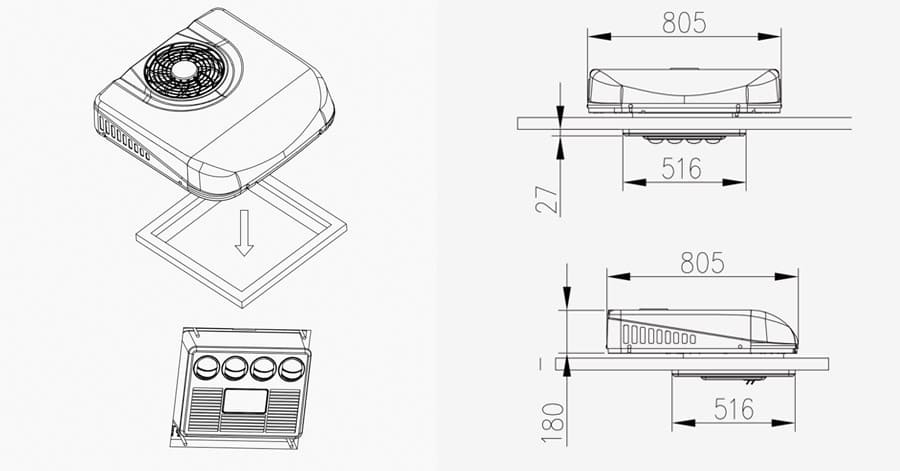 8000 btu rv roof air conditioner