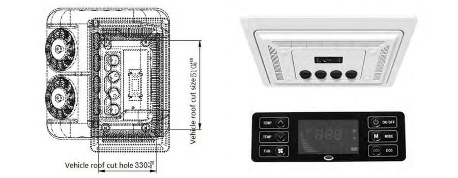 12v climatiseur pour fourgon